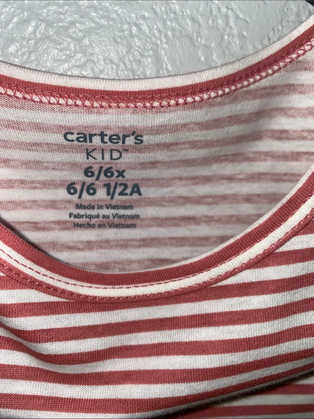 Carter's Gray Heart Print Dress with Pink Stripe Dress bundle